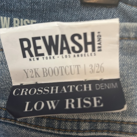 Rewash low rise jeans Y2K bootcut size 3/26 blue crosshatch Denim NWT - Picture 7 of 9